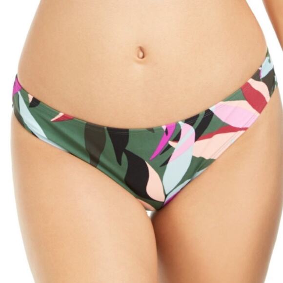 Hula Honey olive floral hipster bikini swim bottom - Picture 1 of 6